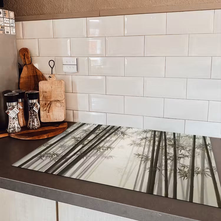 Bamboe - Bos - Mist - Natuur Inductie beschermer vinyl 3mm klein -sfeer3