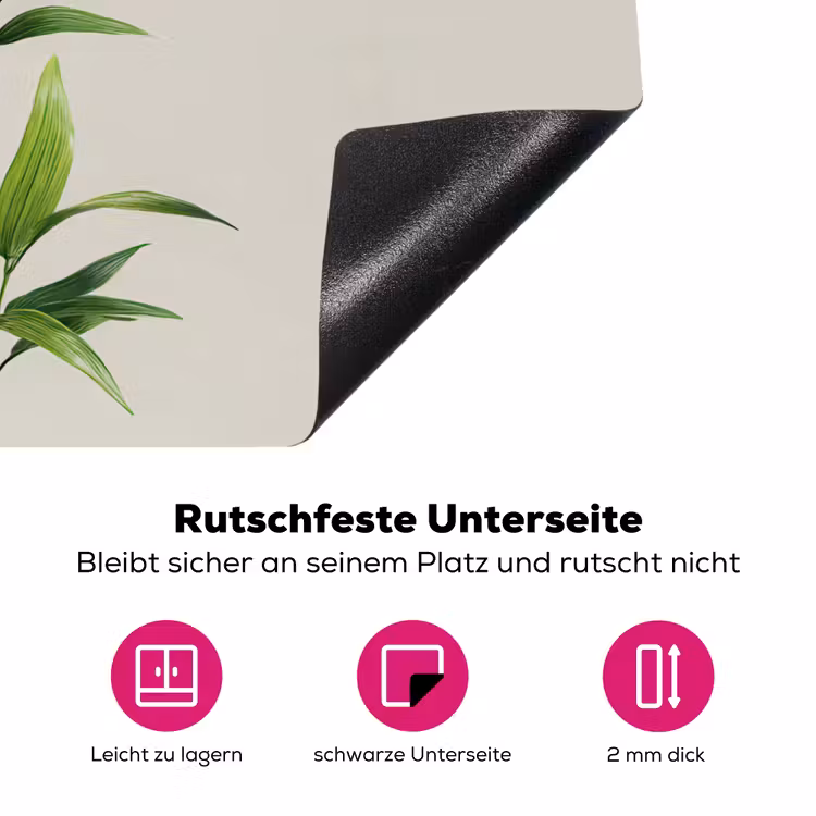 Bamboestengels - Sierlijk - Groen Inductie beschermer vinyl 3mm klein -zzzzzzz-lf-onderkant