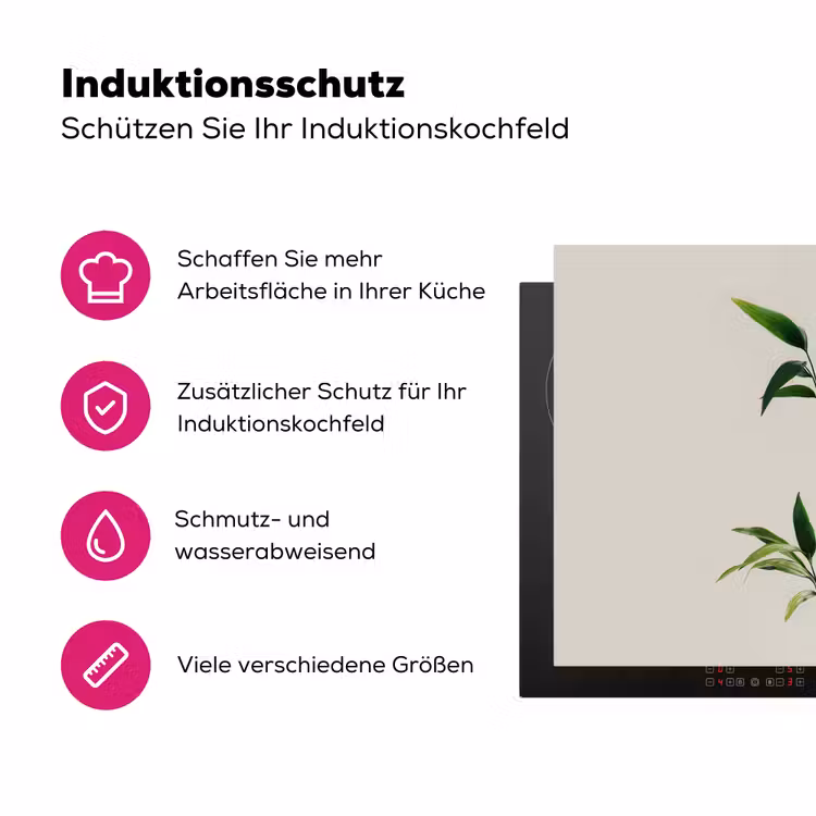 Bamboestengels - Sierlijk - Groen Inductie beschermer vinyl 3mm klein -zzzzzzz-lf-ups