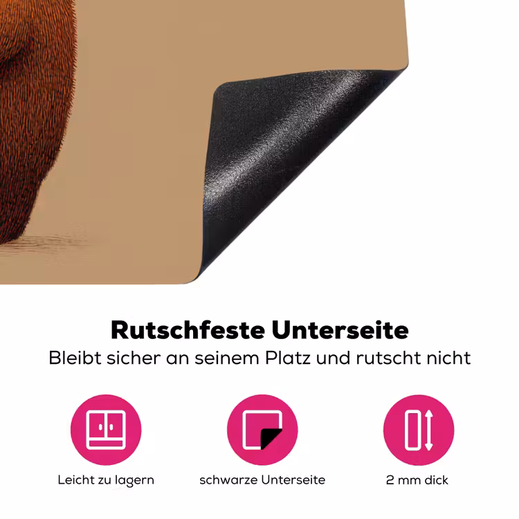 Beer - Minimalistisch - Bruin Inductie beschermer vinyl 3mm klein -zzzzzzz-lf-onderkant