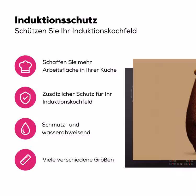 Beer - Minimalistisch - Bruin Inductie beschermer vinyl 3mm klein -zzzzzzz-lf-ups