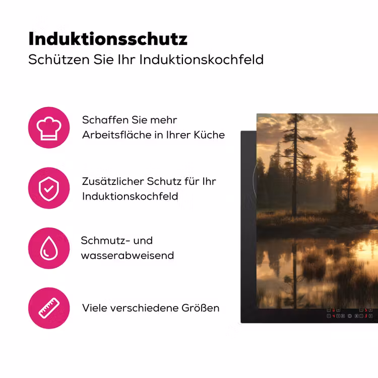 Beer - water - Bos - Ochtendlicht Inductie beschermer vinyl 3mm klein -zzzzzzz-lf-ups