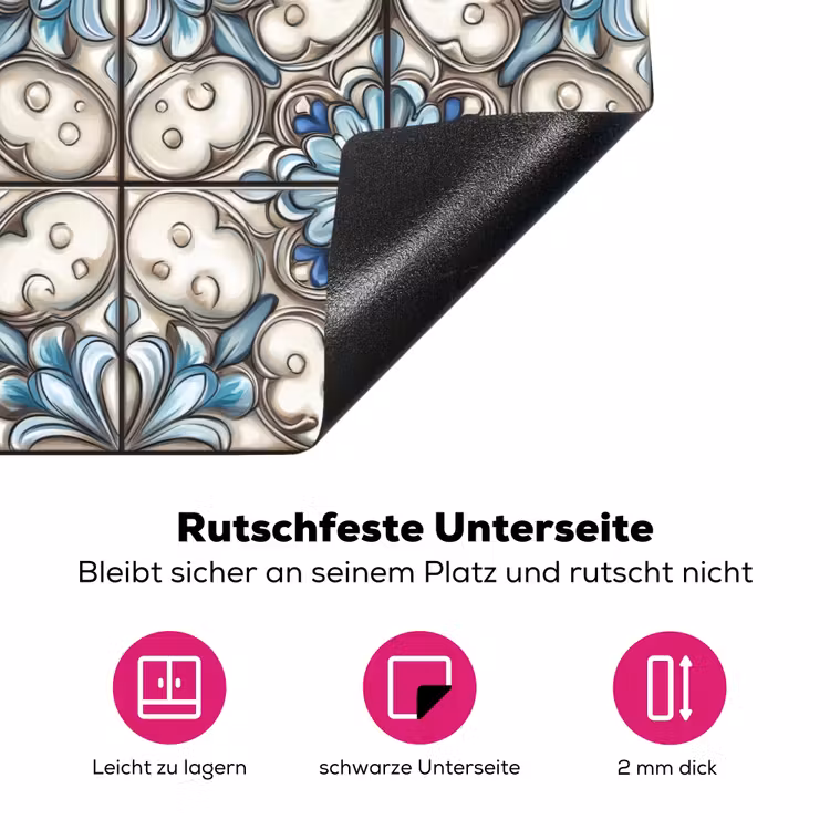 Barok - Tegel - Kleurrijk Inductie beschermer vinyl 3mm klein 276 -zzzzzzz-lf-onderkant