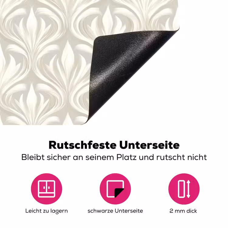 Barok - Patroon - Beige Inductie beschermer vinyl 3mm klein 276 -zzzzzzz-lf-onderkant
