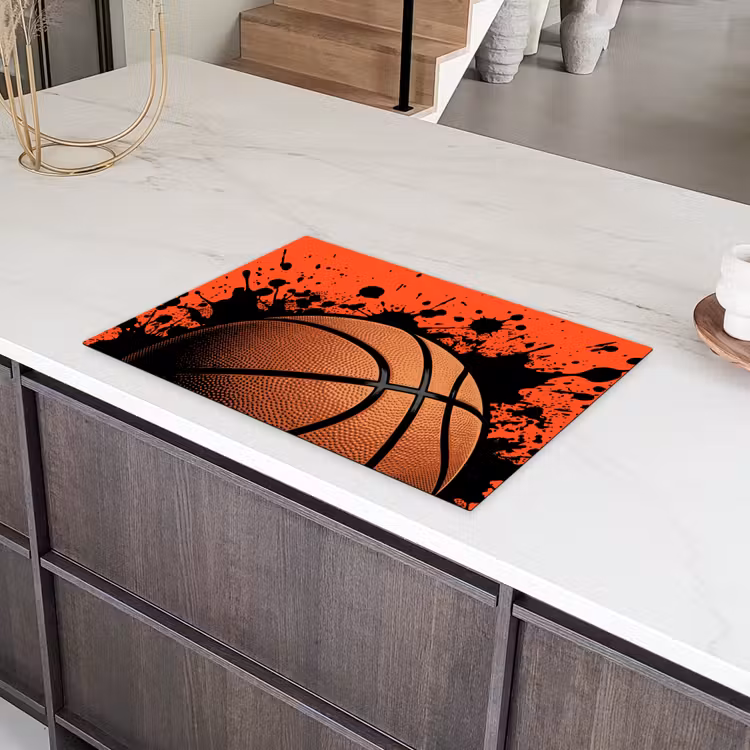 Basketbal - Verf - Sport - Oranje Inductie beschermer vinyl 3mm klein -sfeer8