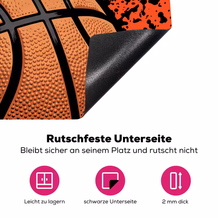 Basketbal - Verf - Sport - Oranje Inductie beschermer vinyl 3mm klein -zzzzzzz-lf-onderkant