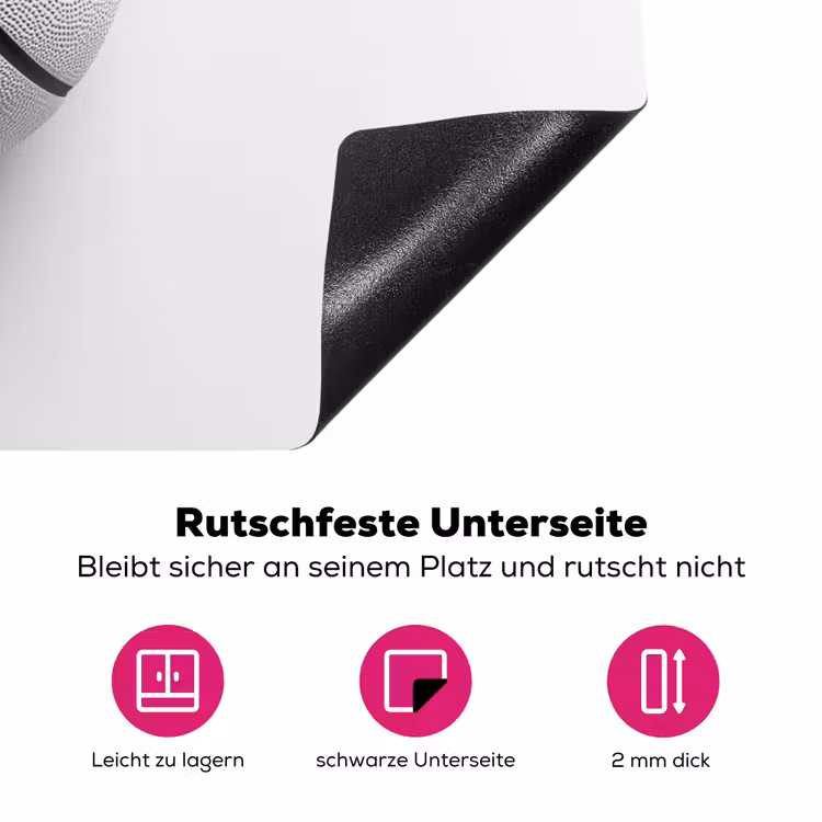 Basketbal - Wit - Schaduw - Lijnen Inductie beschermer vinyl 3mm klein -zzzzzzz-lf-onderkant