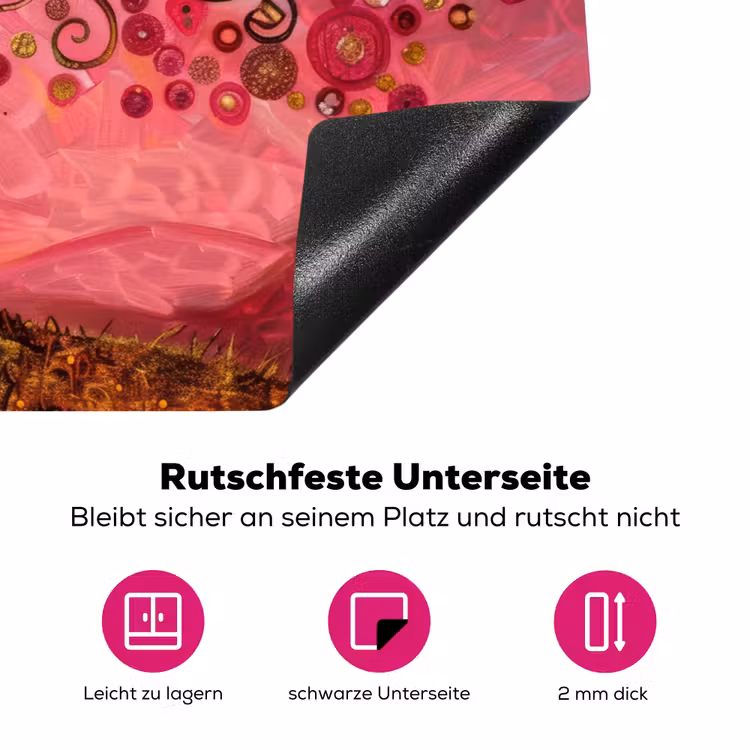 Boom - Levensboom - Roze - Goud Inductie beschermer vinyl 3mm klein -zzzzzzz-lf-onderkant