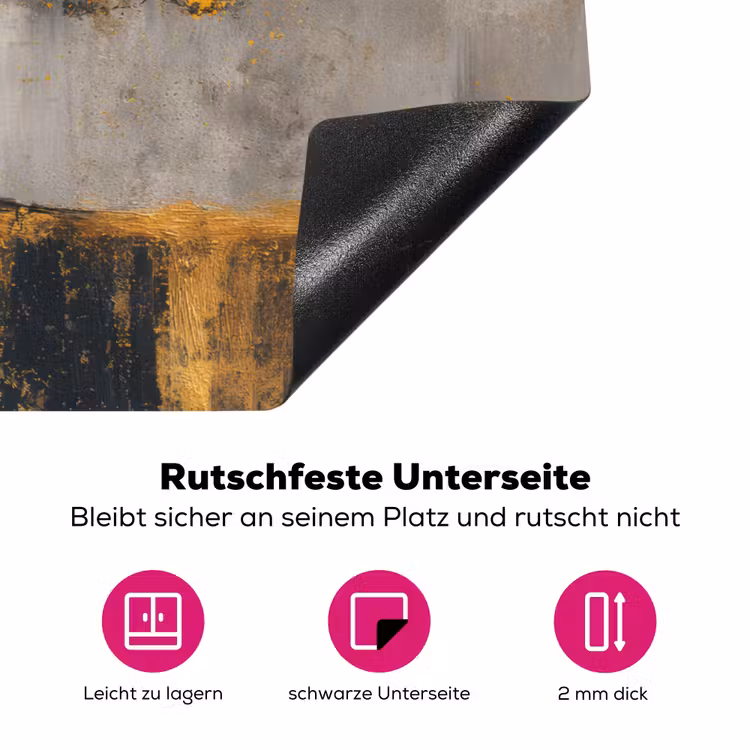 Boom - Bladeren - Goud - Abstract Inductie beschermer vinyl 3mm klein -zzzzzzz-lf-onderkant