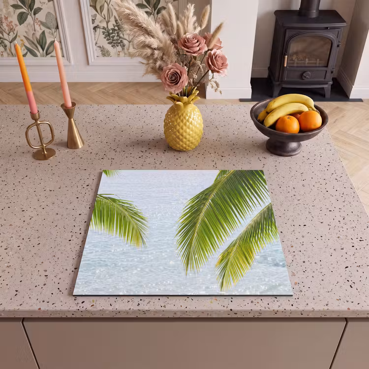 Boom - Bladeren - Water - Tropisch - Groen Inductie beschermer vinyl 3mm middel -sfeer3
