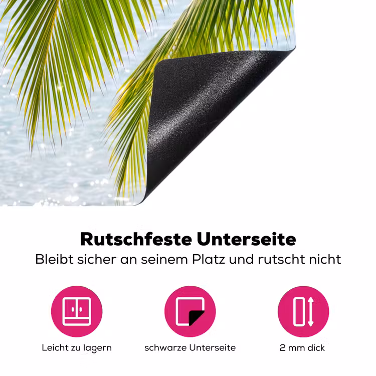 Boom - Bladeren - Water - Tropisch - Groen Inductie beschermer vinyl 3mm middel -zzzzzzz-lf-onderkant
