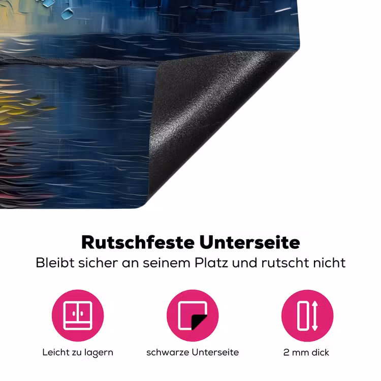 Boom - Blauw - Bladeren - Vakken Inductie beschermer vinyl 3mm klein -zzzzzzz-lf-onderkant
