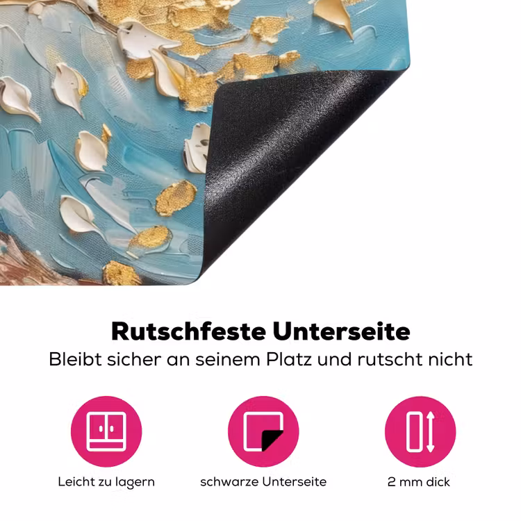Boom - Blauw - Goud - Abstract - Modern Inductie beschermer vinyl 3mm klein -zzzzzzz-lf-onderkant