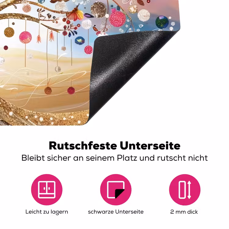 Levensboom - Goud - Kleurrijk - Abstract - Aesthetic Inductie beschermer vinyl 3mm klein -zzzzzzz-lf-onderkant