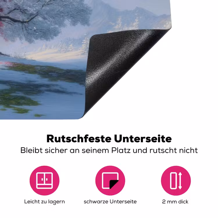 Boom - Seizoenen - Winter - Landschap Inductie beschermer vinyl 3mm klein -zzzzzzz-lf-onderkant