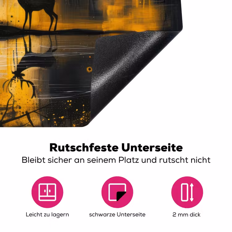 Boom - Verflook - Hert - Natuur - Goud Inductie beschermer vinyl 3mm klein -zzzzzzz-lf-onderkant