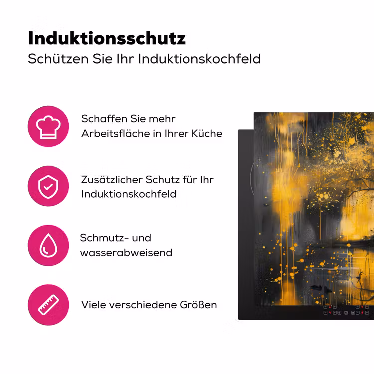 Boom - Verflook - Hert - Natuur - Goud Inductie beschermer vinyl 3mm klein -zzzzzzz-lf-ups