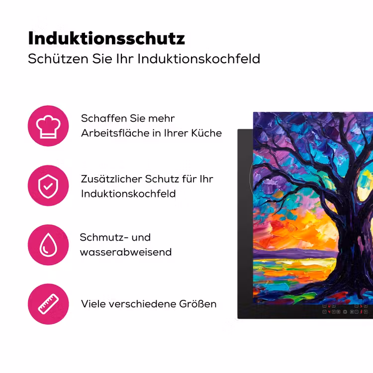 Boom - Landschap - Natuur - Abstract - Kleurrijk Inductie beschermer vinyl 3mm klein -zzzzzzz-lf-ups
