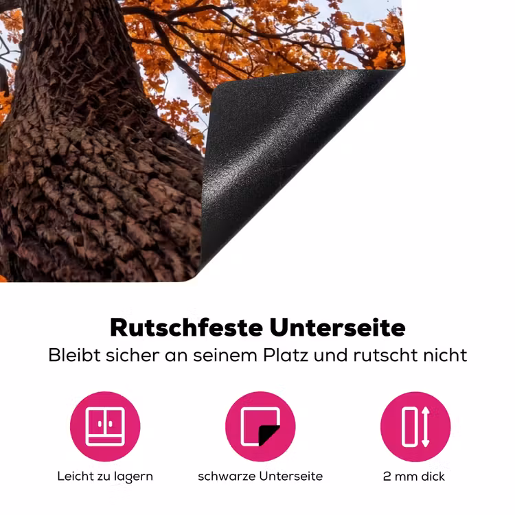 Boom - Bladerdak - Herfst - Oranje - Sfeervol Inductie beschermer vinyl 3mm klein -zzzzzzz-lf-onderkant