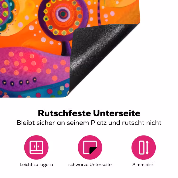 Boom - Levensboom - Abstract - Kleurrijk Inductie beschermer vinyl 3mm klein -zzzzzzz-lf-onderkant