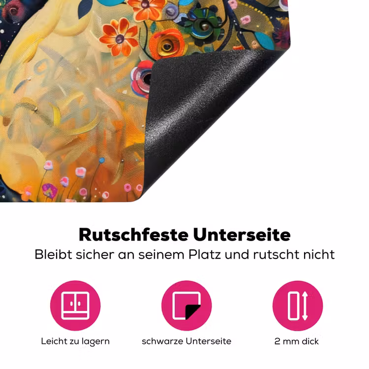 Boom - Levensboom - Kleurrijk - Bloemen - Modern Inductie beschermer vinyl 3mm klein -zzzzzzz-lf-onderkant