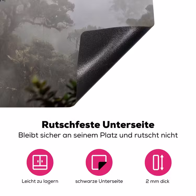 Boom - Mistig - Bos - Groen - Natuur Inductie beschermer vinyl 3mm klein -zzzzzzz-lf-onderkant