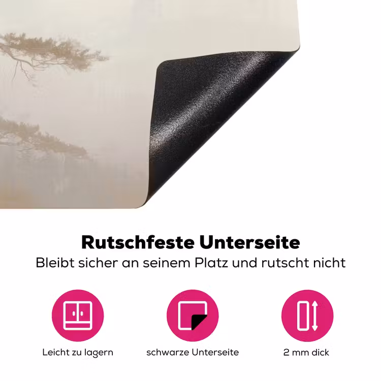 Boom - Oosterse stijl - Landschap Inductie beschermer vinyl 3mm klein -zzzzzzz-lf-onderkant