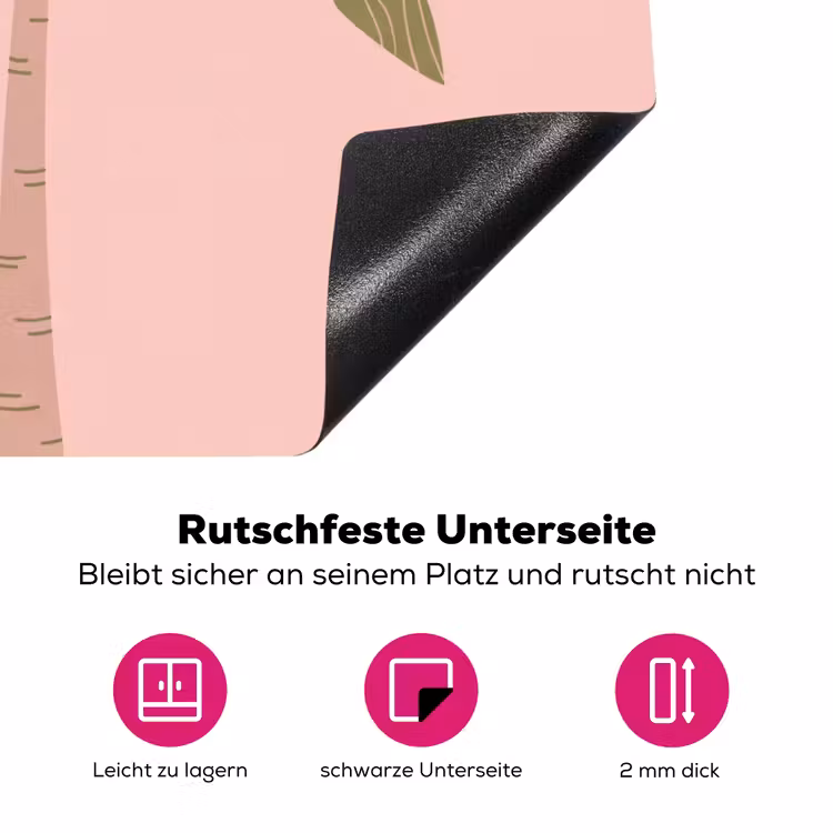 Boom - Palm - Natuur - Illustratie - Roze Inductie beschermer vinyl 3mm middel -zzzzzzz-lf-onderkant