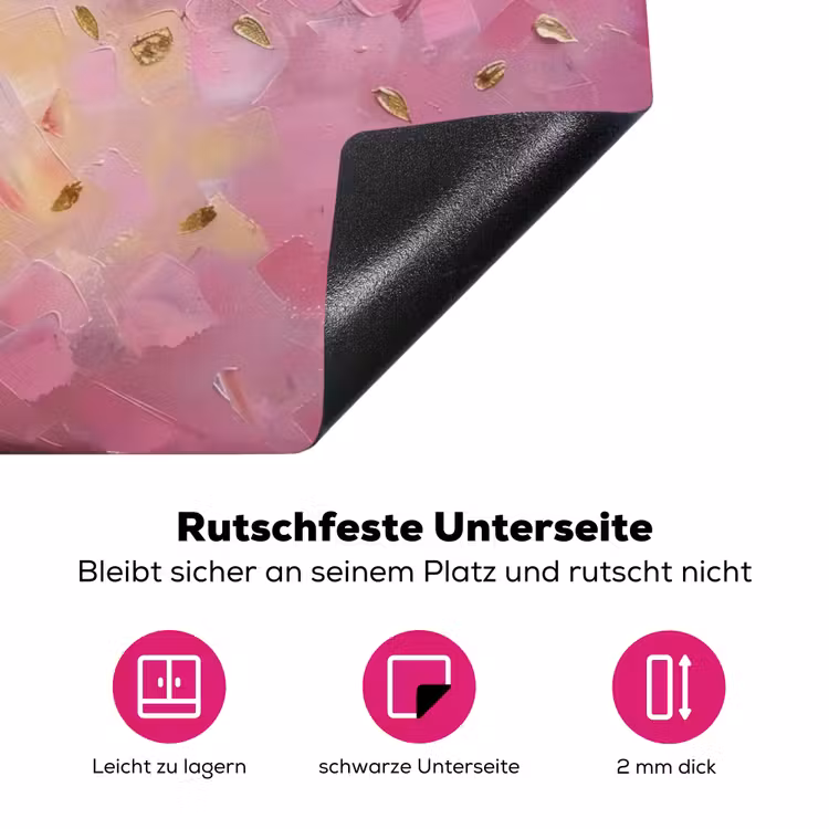 Boom - Roze - Goud - Modern Inductie beschermer vinyl 3mm klein -zzzzzzz-lf-onderkant