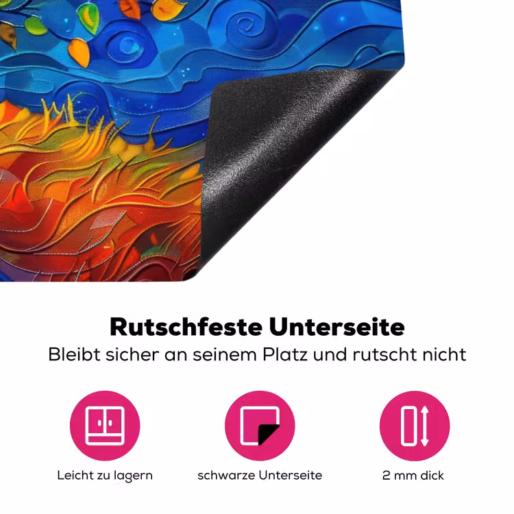 Boom - Zon - Verflook - Kleuren - Abstract Inductie beschermer vinyl 3mm klein -zzzzzzz-lf-onderkant