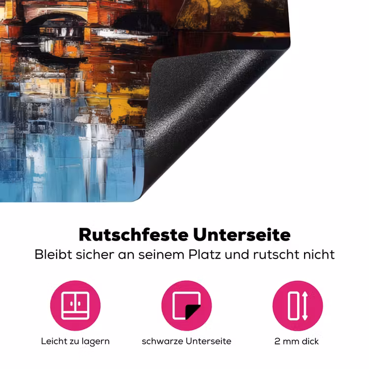 Bomen Frankfurt- Stad - Skyline - Brug Inductie beschermer vinyl 3mm klein -zzzzzzz-lf-onderkant