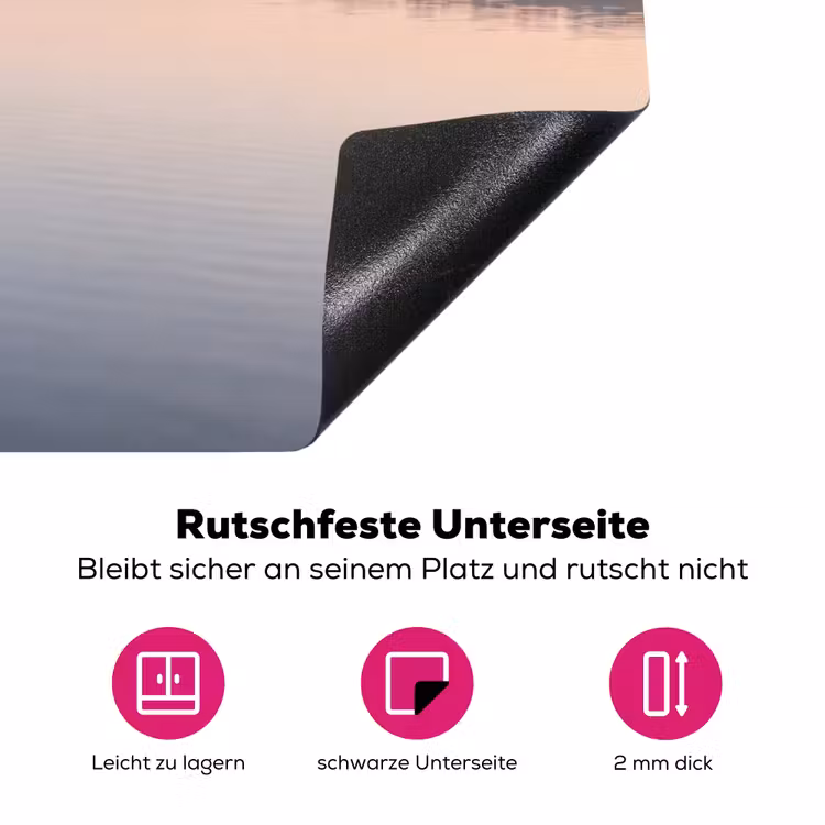 Bomen - Reflectie - Water - Zonsopgang - Serene Inductie beschermer vinyl 3mm klein -zzzzzzz-lf-onderkant