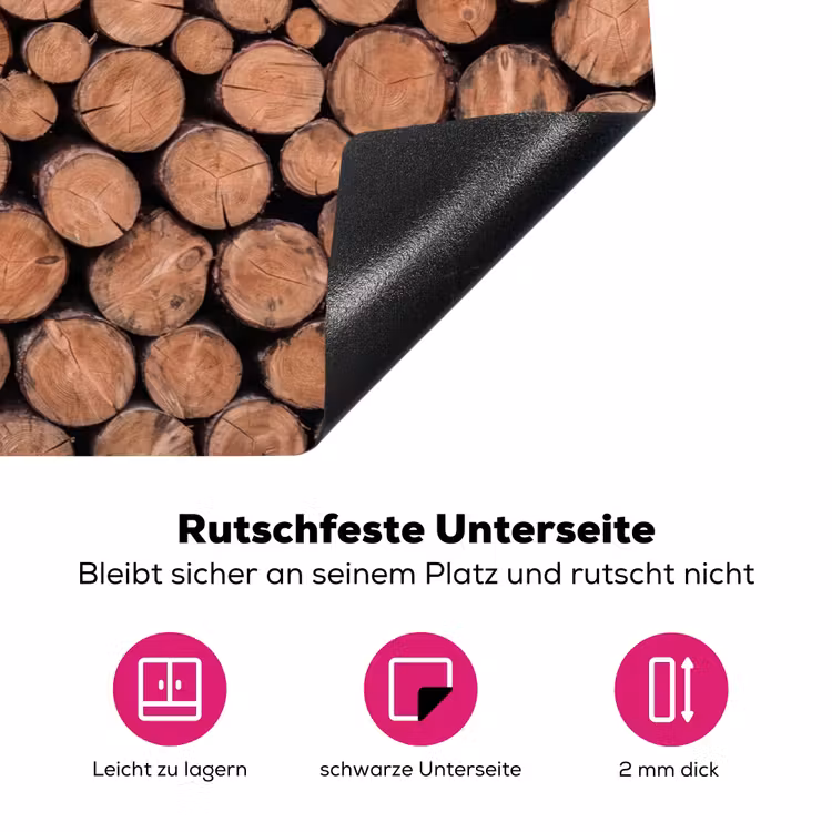Houtblokken - Textuur - Patroon - Bruin - Rustiek Inductie beschermer vinyl 3mm klein -zzzzzzz-lf-onderkant