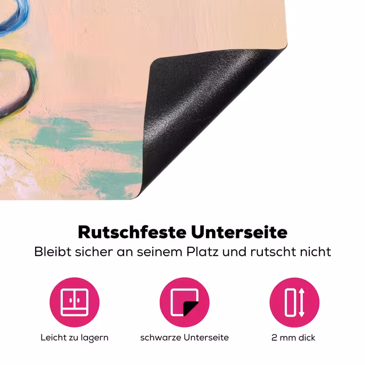 Mokken - Gestapeld - Keramiek - Kleurrijk Inductie beschermer vinyl 3mm klein -zzzzzzz-lf-onderkant