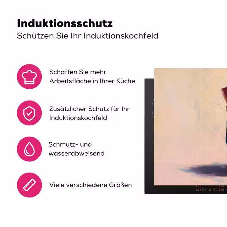 Mokken - Gestapeld - Keramiek - Kleurrijk Inductie beschermer vinyl 3mm klein -zzzzzzz-lf-ups