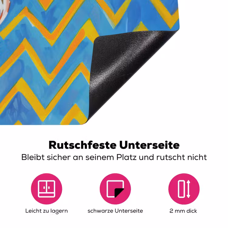 Mok - Koffie - Zigzag - Slagroom Inductie beschermer vinyl 3mm klein -zzzzzzz-lf-onderkant