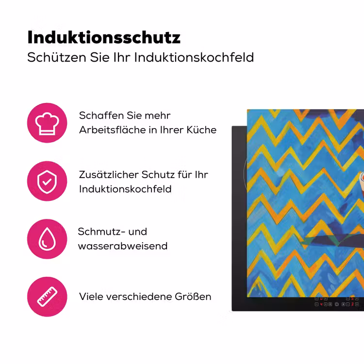 Mok - Koffie - Zigzag - Slagroom Inductie beschermer vinyl 3mm klein -zzzzzzz-lf-ups