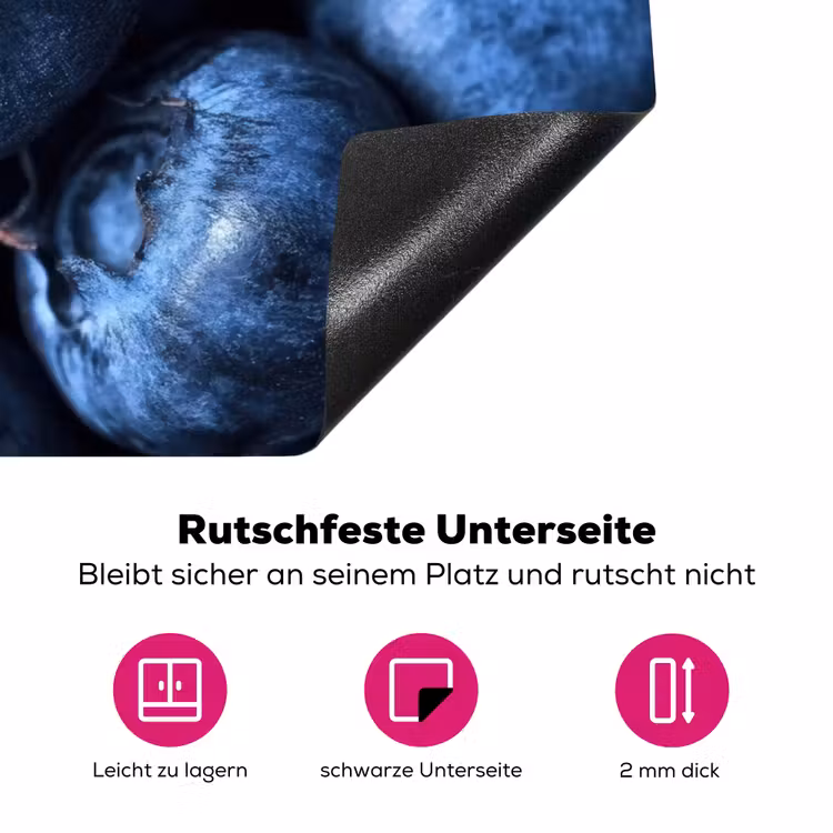 Bessen - Blauw - Fruit Inductie beschermer vinyl 3mm klein -zzzzzzz-lf-onderkant