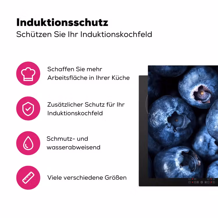 Bessen - Blauw - Fruit Inductie beschermer vinyl 3mm klein -zzzzzzz-lf-ups