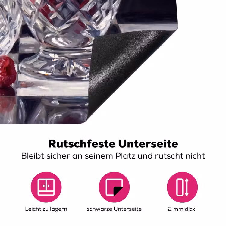 Herdabdeckplatte - Beeren – Kristall – Stillleben - Bessen - Kristal - Stilleven Inductie beschermer vinyl 3mm middel