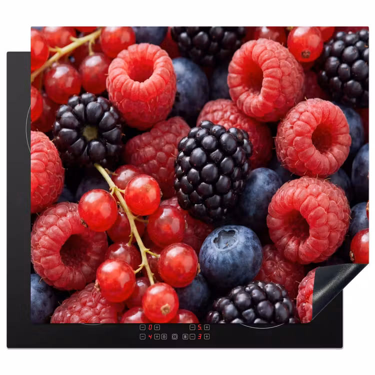 Bessen - Mix - Vers - Eten - Kleurrijk Inductie beschermer vinyl 3mm middel -3d