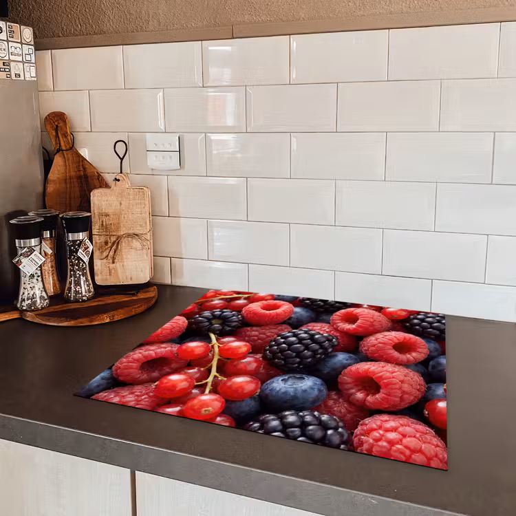 Bessen - Mix - Vers - Eten - Kleurrijk Inductie beschermer vinyl 3mm middel -sfeer3