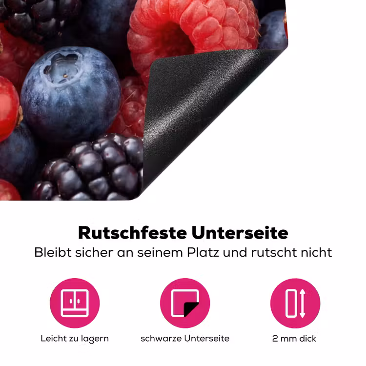 Bessen - Mix - Vers - Eten - Kleurrijk Inductie beschermer vinyl 3mm middel -zzzzzzz-lf-onderkant