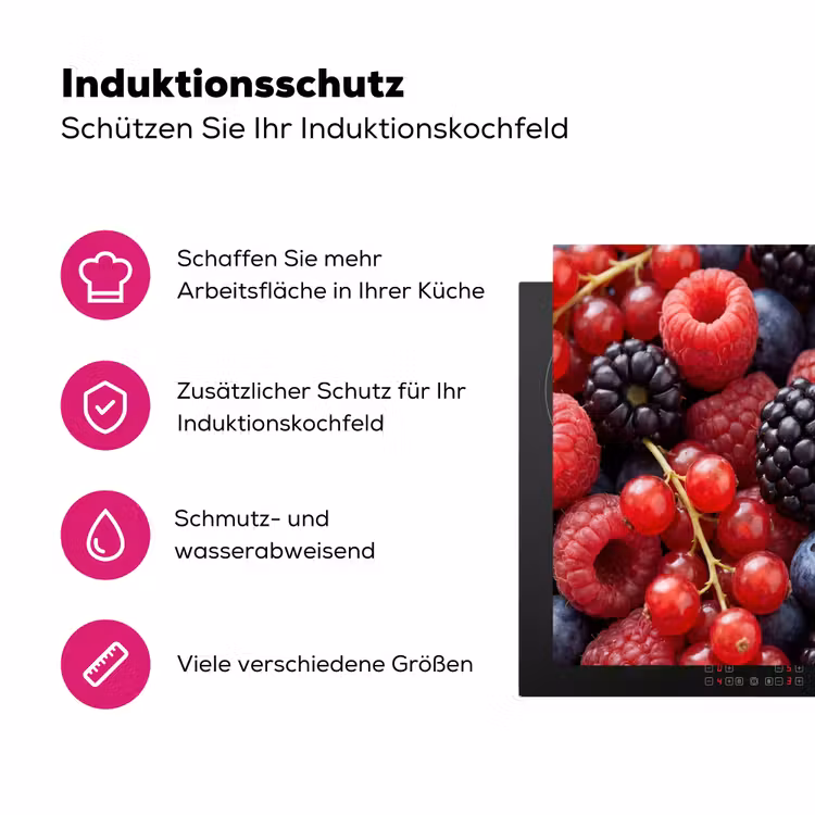 Bessen - Mix - Vers - Eten - Kleurrijk Inductie beschermer vinyl 3mm middel -zzzzzzz-lf-ups