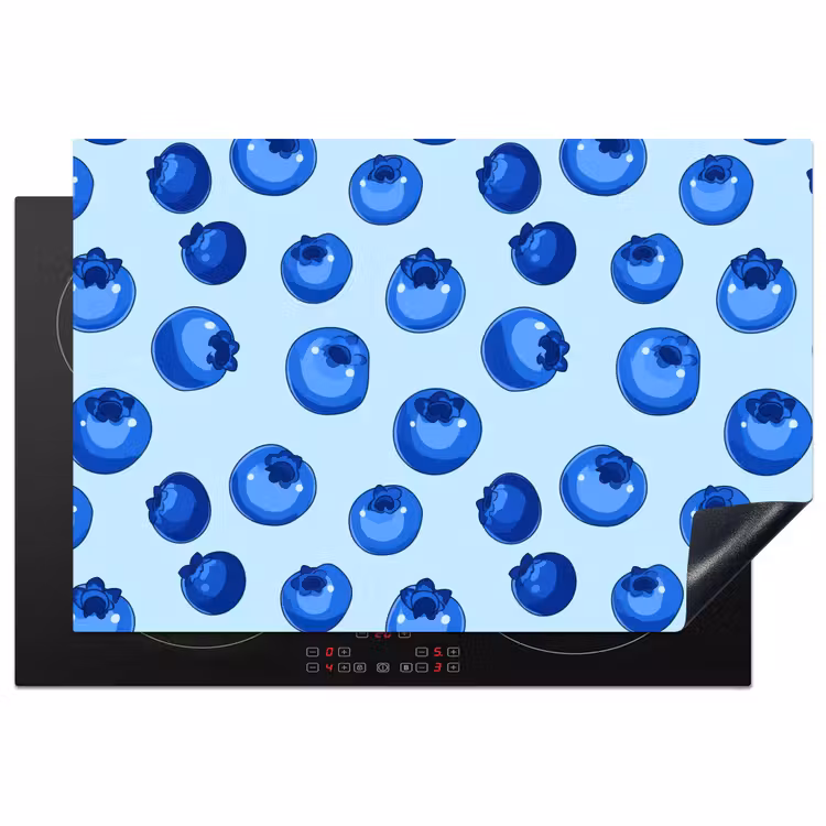 Bessen - Modern - Blauw Inductie beschermer vinyl 3mm klein 276 -3d