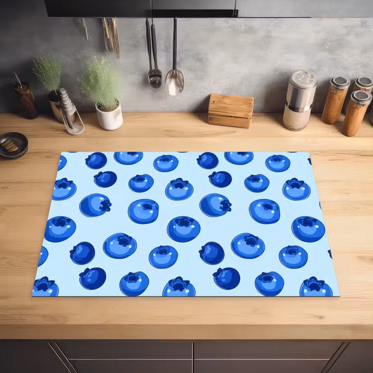 Bessen - Modern - Blauw Inductie beschermer vinyl 3mm klein 276 -sfeer5