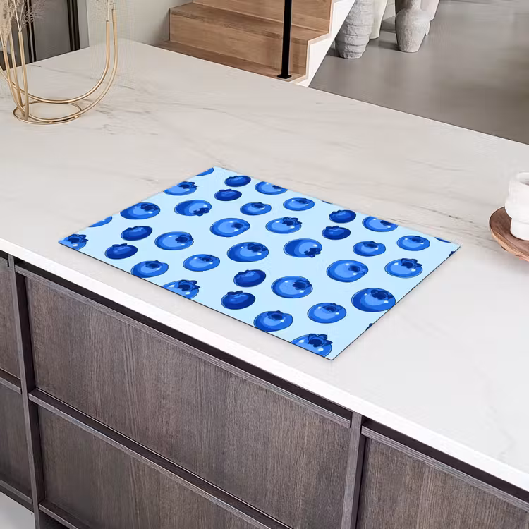Bessen - Modern - Blauw Inductie beschermer vinyl 3mm klein 276 -sfeer8
