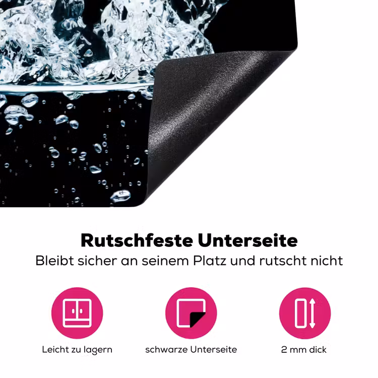 Bessen - Water - Zwart - Fruit - Framboos Inductie beschermer vinyl 3mm klein -zzzzzzz-lf-onderkant