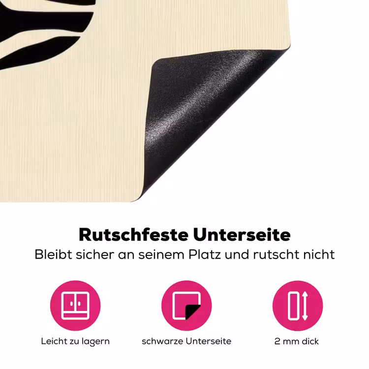 Beige - Lijnen - Golvend -  Abstract Inductie beschermer vinyl 3mm klein -zzzzzzz-lf-onderkant