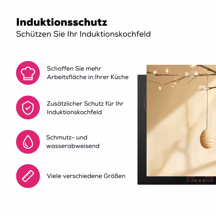 Beige - Paastak - Eieren Inductie beschermer vinyl 3mm klein -zzzzzzz-lf-ups
